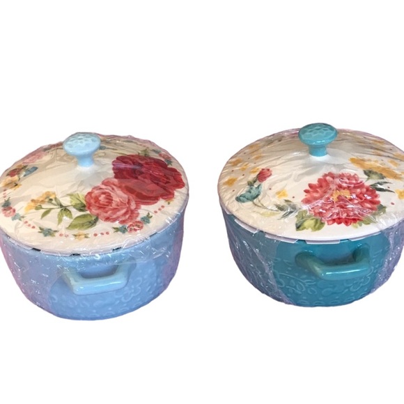 2 New The Pioneer Women Mini Casserole  Dish With Lid - Picture 3 of 5